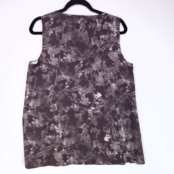 Athleta Lumen Zephyr Refined Tank Top Size Large Black Floral Gray - Picture 2 of 10